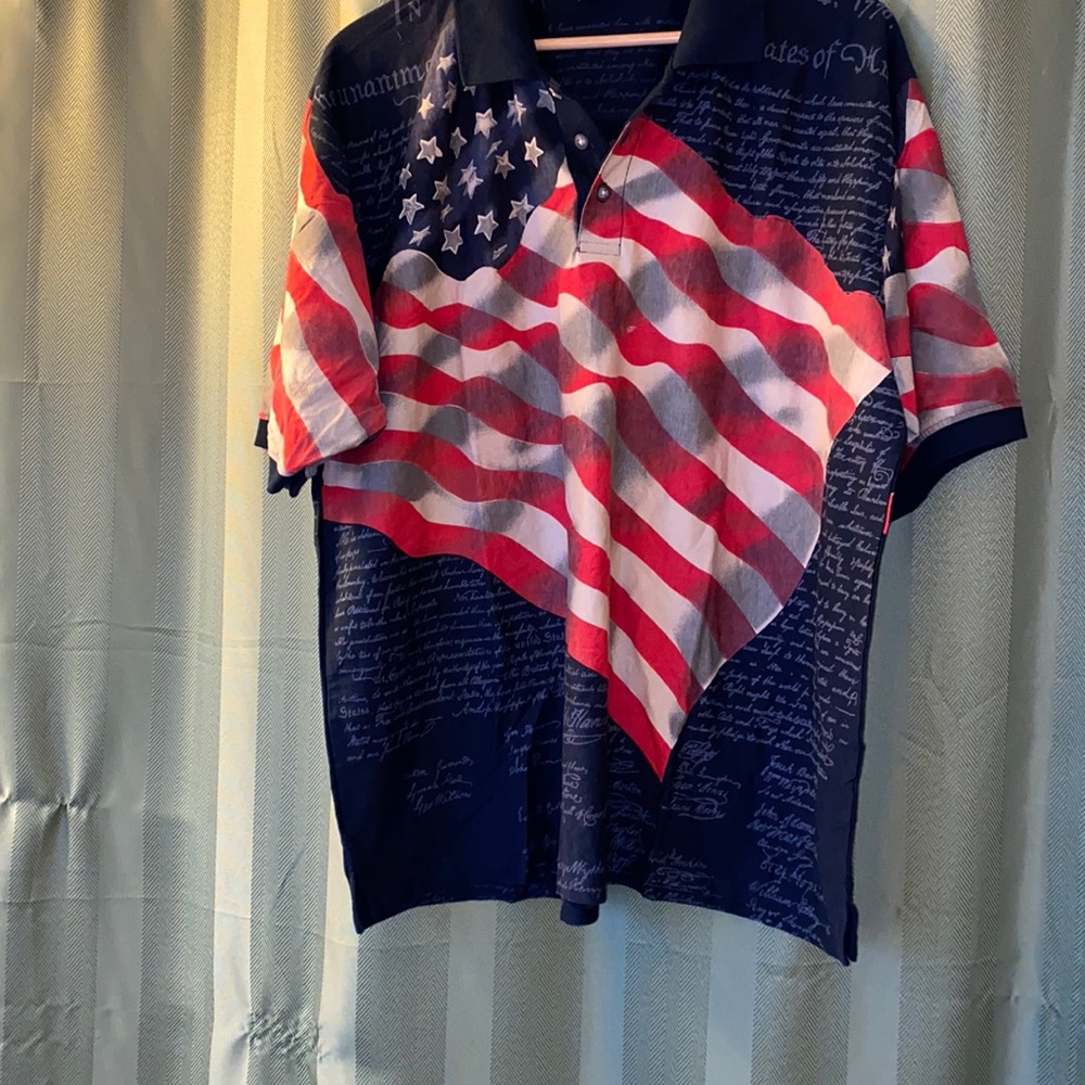 Sandia Woods size XL short sleeve American 🇺🇸 Flag Men shirt